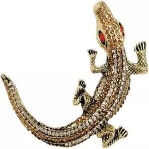 빈티지 악어 라인스톤 브로치 라펠 핀 남성용 패션 유니크한 반짝이는 크리스탈 동물 드레스 수트 의류