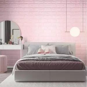아이방 침실 인테리어 단열벽지 핑크 벽돌 폼블럭 10mm 셀프도배 스티커
