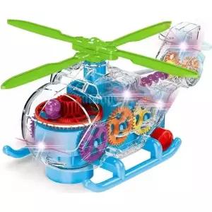 불빛 크리스탈 기어 - 헬리콥터 (색상랜덤) 멜로디 작동완구 움직이는 장난감 남아 선물 LED