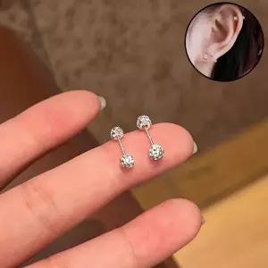 서지컬 원형 큐빅 피어싱 나사 잠금 구조 장식 귀걸이