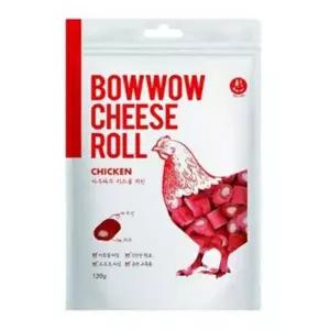 치킨맛 애견간식 치즈롤 바우와우 120g 반려견 스낵 고양이 용품