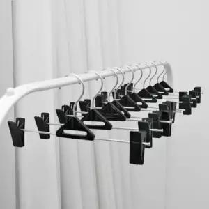 [생활] 구김 걱정없는 바지 옷걸이 옷장정리 10p 블랙