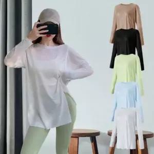 얇은5레이어드 긴팔 티숙 SIS842 맨투맨 티숙 레터링 박시 오버핏 흐 나시 옆트임 루즈핏 레이어드 여성 반