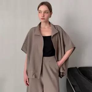 바스카라 아무르 스트링 반소매 집업 자켓 (3colors)