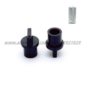 블랙 플라스틱 볼록 손잡이 캡 꽃 축 전위차계 인코더 스위치 12x17.5mm 플라워 샤프트 6mm 10 개