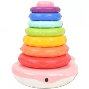 오즈토이 고래 오뚝이 링쌓기 분홍 xqs2067a-2 18개월 신생아 터미타임 장난감 선물끼우기 던지기 놀이 쌓