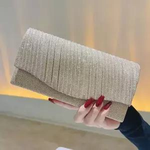 [패션] 골드반짝이 클러치백 이브닝백 비즈체인핸드백