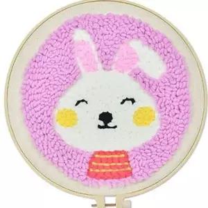 [에이치플러스몰]자수 만들기 세트 펀치 니들 세트 어린이 초보 토끼 액자 인테리어