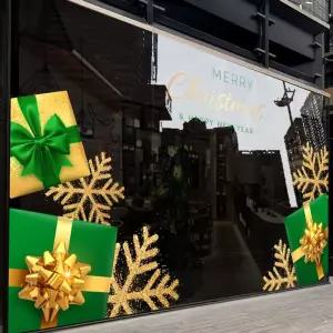 대형 크리스마스 선물상자 유리장식 스티커