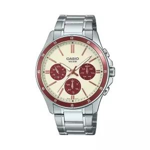 카시오 MTP-1374D-5A2 클래식 라운드 남성 메탈 아날로그 시계