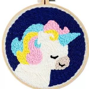 [에이치플러스몰]유니콘 펀치 니들 유니콘 자수 키트 수공예 털실 어린이 세트