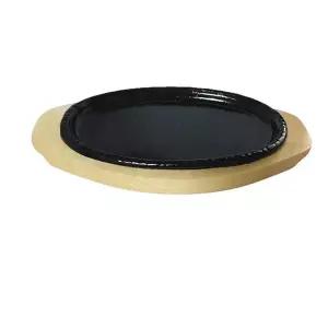 나무밑판 주물 점타원 스테이크판 3호 스테이크팬