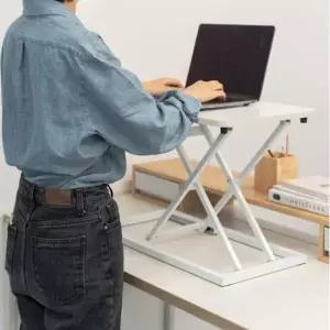 [에이치플러스몰]2색 1개 노트북 스탠딩 보조 테이블 책상 선반 입식 높이조절