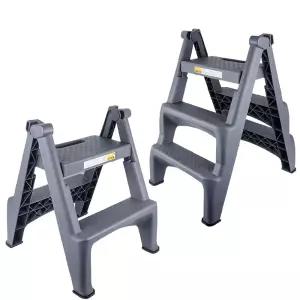 자동차 세차 단일 발판 미니 휴대용 옐로우 작업 경량 접이식