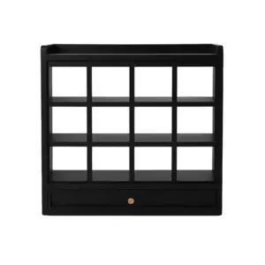 원목 머그컵장식장 블랙 인테리어 주방 미니 그릇장