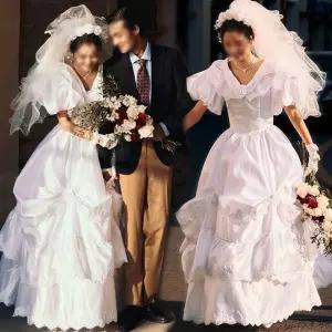 복고웨딩드레스 웨딩 촬영 의상 스튜디오 복고 스냅 새틴