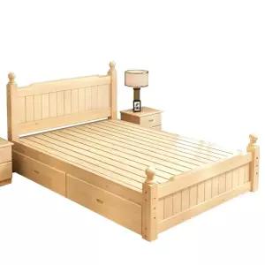 편백 원목 저상형 깔판 침대프레임 북유럽 킹사이즈 매트리스