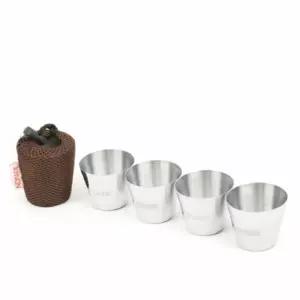 캠핑 스텐 소주 컵 4P 손잡이잔 잔술잔 스테인레스 리스 소주잔 소형 작은