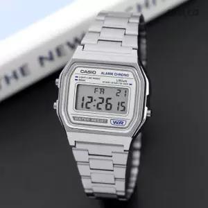 카시오 A158WEA-7 레트로 빈티지 사각 전자 디지털 남녀공용 메탈 시계 d1