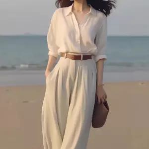 여성용 팬츠 봄 우먼 핏예쁜 셔츠 커리어 와이드 세트 정장세트 인기1