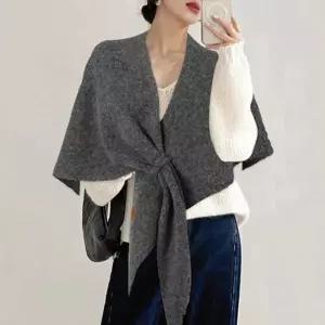 [알티피아]대형 머플러 간절기 숄 스카프 망토 겨울 숄더랩 숄가디건