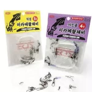 이오스 이카메탈채비 가짓줄 직결 한치 오징어 낚시채비 4단