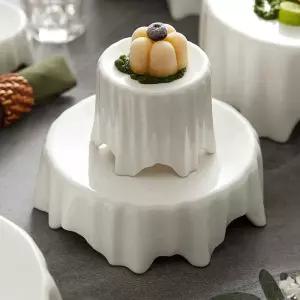 원형 분자요리 디너접시 화이트 세라믹 식기 호텔 플레이트 접시