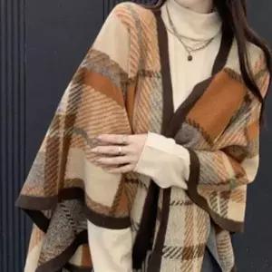 여성 망토 숄 가디건 판초 니트 케이프 루즈핏 간절기 아우터 DO3831