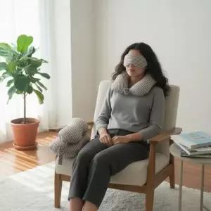 기내용 메모리폼 목쿠션 안대 장거리 여행 비행기 수면 목받침대