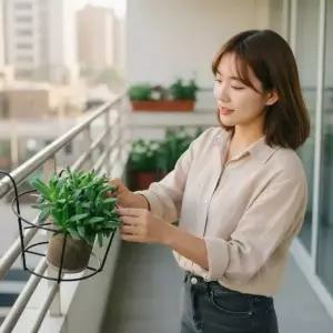 아파트 베란다 난간 다육이 걸이대 철제 발코니 행잉 선반 거치대