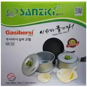 캠핑 백패킹 냄비 식기 그릇 실버 코펠 세트 3인용 쿡세트