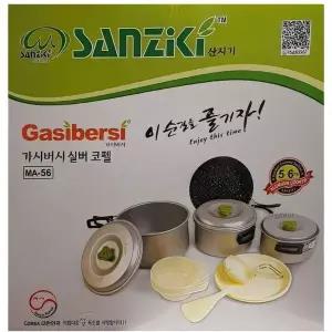 캠핑 백패킹 냄비 식기 그릇 실버 코펠 세트 6인용 조리도구