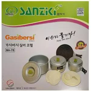 캠핑 백패킹 냄비 식기 그릇 실버 코펠 세트 8인용 쿡세트