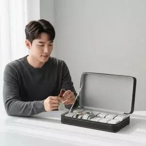 12구 손목시계 보관함 고급 와치 정리 케이스 와인 컬러 진열대