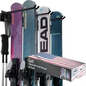 USA Based 스키 랙 벽걸이 6쌍 보관 가능 스노보드 걸이 및 벽 스토리지 랙용 홀더 차고용 최대 75파운드