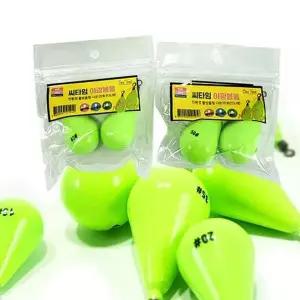 야광 봉돌 물방울 회전 도래 야광추 W드롭 바다 낚시 봉돌 16-50호 택1