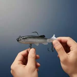 배스 갈치 낚시용 웨이트훅 쉐드웜 채비 블랙화이트 15cm