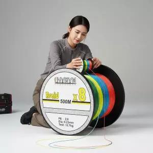 고강도 8합사 PE라인 2호 500m 문어 선상 낚시 오색 합사줄