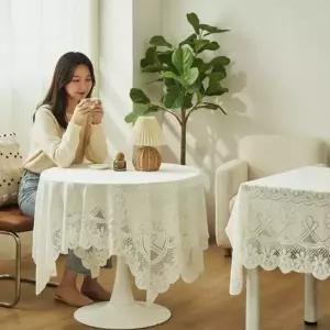 감성 레이스 식탁보 테이블보 웨딩 촬영 배경천 120x120cm 카페