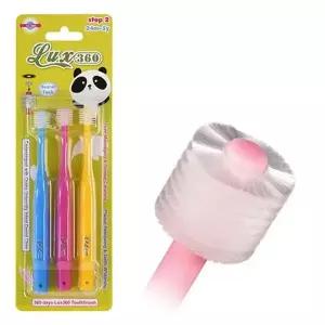 럭스 360도 어린이칫솔 2단계 24개월-5살 3P알뜰세트 비바텍 360도칫솔