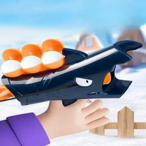 상어 스노우 볼 런처 블루 만화 클램프 샤크 건 클립 스노