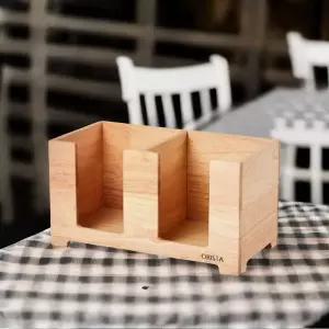 오리스타 냅킨 디스펜서 우드 더블 보관함 셀프바 수납함 카페 원목 냅킨함 케이스 휴지 꽂이