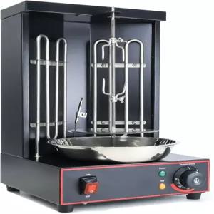 쿠텐 전기 샤와르마 그릴 기계 버너 2개 포함 수직 조리대 로티세리 브로일러 스테인리스 스틸 케밥 자이로