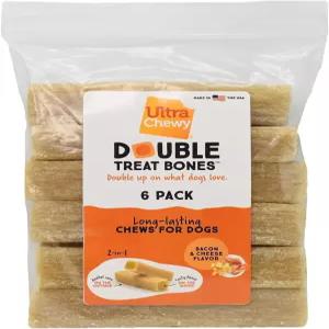 울트라 츄이 베이컨과 치즈 더블 트리트 뼈 미국산 오래 지속되는 츄 소화력이 뛰어나 공격적인 츄어용