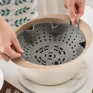 [RIZPICK]실리콘 찜기 매트 24cm 타공 찜판 만두 찜받침 3색 찜접시