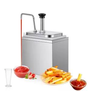 WELKOR 스테인리스 스틸 케첩 펌프 디스펜서 - 계량컵 대용량 소스 꿀 시럽 겨자 치즈용 상업용 조미료