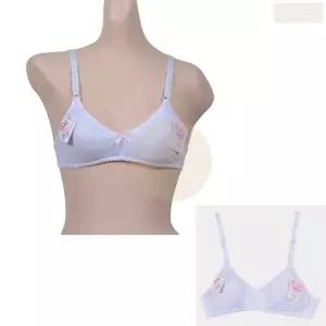 주니어 여자 2단계 와이어없는 a컵 브라 속옷 75a 80a 흰색 회색