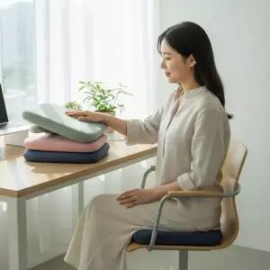 [골드스마일]통기성 쿨링 메모리폼 40cm 사무실 의자 방석 방석패드