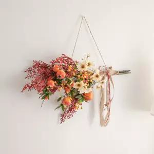 코스모스 조화 가랜드 석류 78cm 인테리어 꽃 가을 벽장식 벽걸이 현관 문 꾸