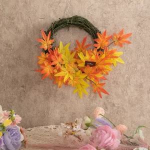 가을 단풍 조화 꽃 리스 벽장식 댄디 잎A 23cm 2컬러 인테리어 가을 벽걸이 현